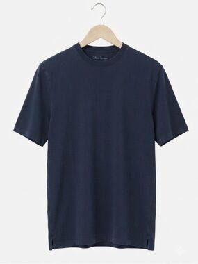 Oliver Sweeney Navy Palmela Cotton Jersey T-Shirt Large Blue Luxury Classic